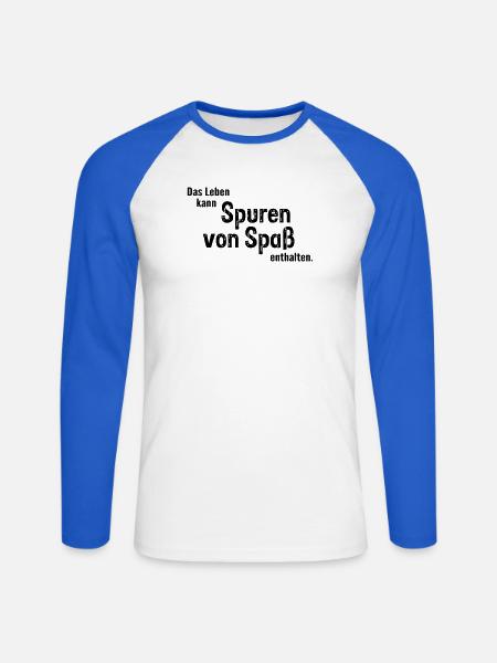 Traces of fun - Unisex Long Sleeve Baseball T-Shirt - white/royal blue