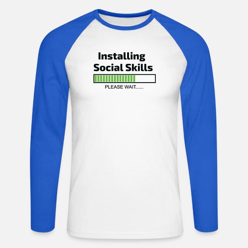 Computer installiert Social Skills Programmierer - Unisex Baseballshirt langarm - Weiß/Royalblau