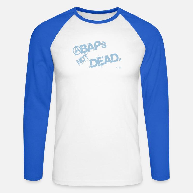 ABAPsNotDead light Blue - Unisex Baseballshirt langarm - Weiß/Royalblau