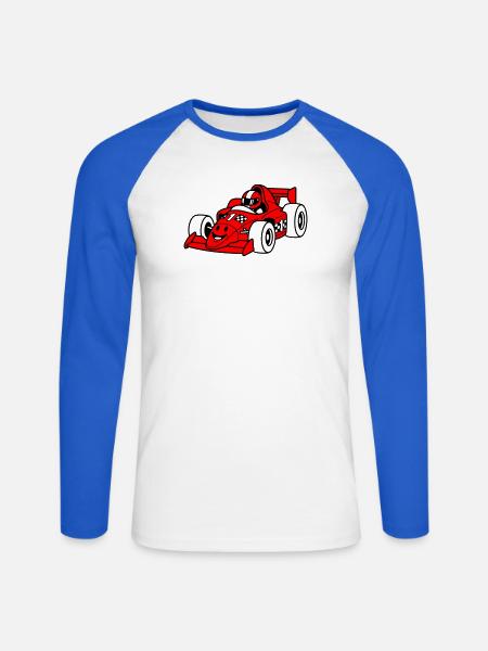 Racing Car Child - Unisex Baseballshirt langarm - Weiß/Royalblau
