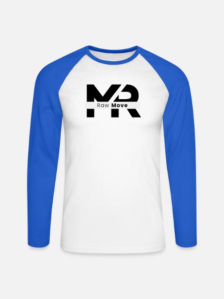 Move Typo Streetwear - Unisex Baseballshirt langarm - Weiß/Royalblau