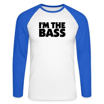 I'm the Bass 2 (FR) - T-shirt baseball manches longues Homme - blanc/bleu royal - Devant - Nik (191cm)