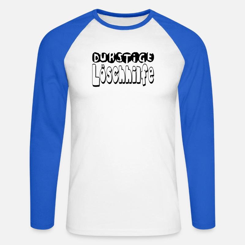 durstigelöschhilfe - Unisex Baseballshirt langarm - Weiß/Royalblau
