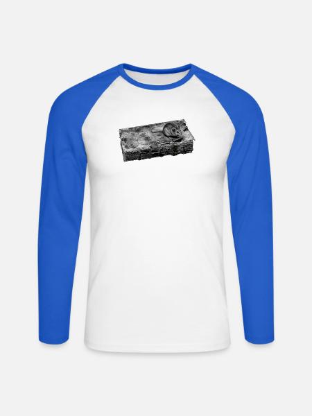 zerfallenes Buch, goth - Unisex Baseballshirt langarm - Weiß/Royalblau