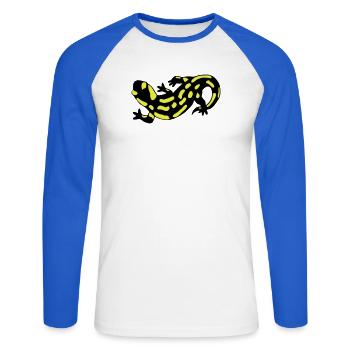 Salamander - Unisex Baseballshirt langarm - Weiß/Royalblau - Vorne - Nik (191cm)
