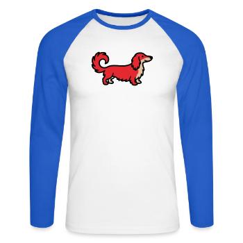 Irischer Setter Retriever Rot - Unisex Baseballshirt langarm - Weiß/Royalblau - Vorne - Nik (191cm)