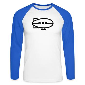 Airship - Unisex Long Sleeve Baseball T-Shirt - white/royal blue - Front - Nik (191cm)