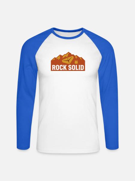 Berg Klettergriff Grafik Logo - Unisex Baseballshirt langarm - Weiß/Royalblau