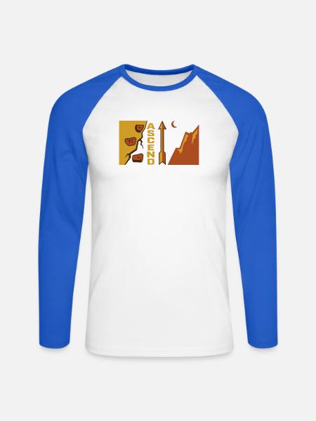 Ascend Klettern Pfeil Grafik - Unisex Baseballshirt langarm - Weiß/Royalblau