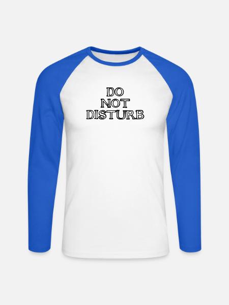 DO NOT DISTURB Schriftzug handgezeichnet - Unisex Baseballshirt langarm - Weiß/Royalblau