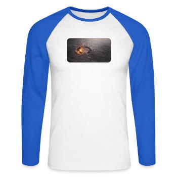 Hoof track in the ash floor - Unisex Long Sleeve Baseball T-Shirt - white/royal blue - Front - Nik (191cm)