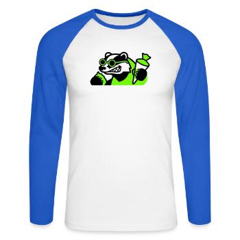 Cool Badger Back to School Icon - Unisex Long Sleeve Baseball T-Shirt - white/royal blue - Front - Nik (191cm)