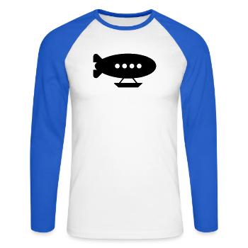 Airship - Unisex Long Sleeve Baseball T-Shirt - white/royal blue - Front - Nik (191cm)