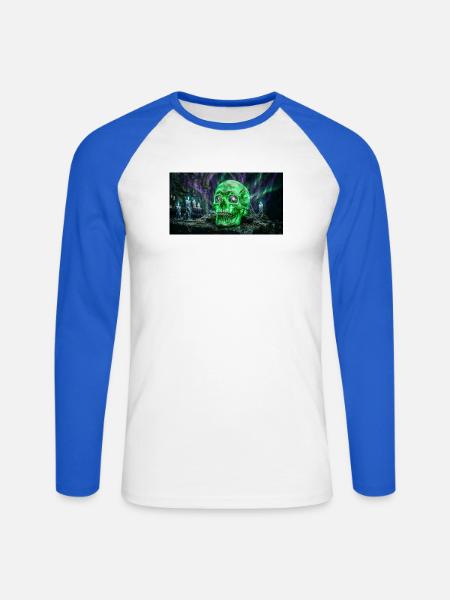 Halloween - Unisex Baseballshirt langarm - Weiß/Royalblau