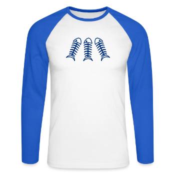 SARDINE. FISH. APRIL FOOL. EASTER. SEA - Unisex Long Sleeve Baseball T-Shirt - white/royal blue - Front - Nik (191cm)