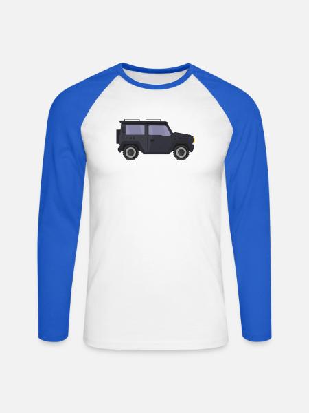 Jeep - T-shirt baseball manches longues Homme - blanc/bleu royal