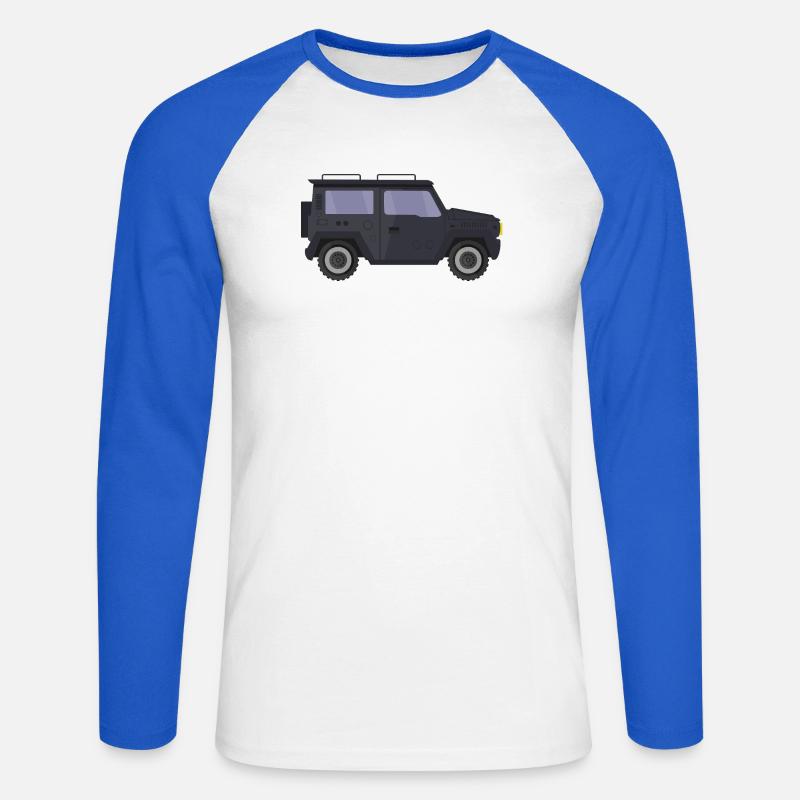 Jeep - Unisex Baseballshirt langarm - Weiß/Royalblau