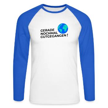 Went well again - Unisex Long Sleeve Baseball T-Shirt - white/royal blue - Front - Nik (191cm)