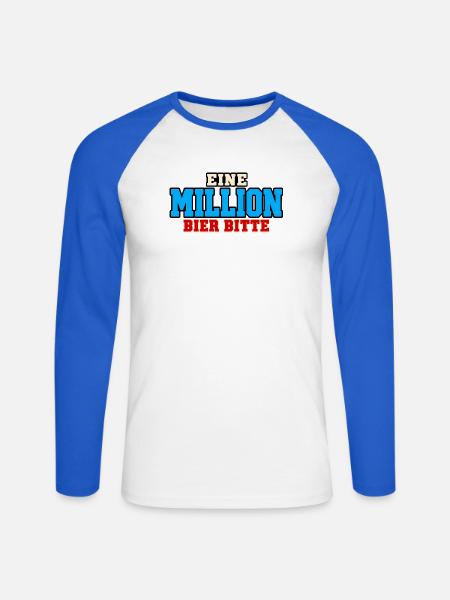 Million Bier - Unisex Baseballshirt langarm - Weiß/Royalblau