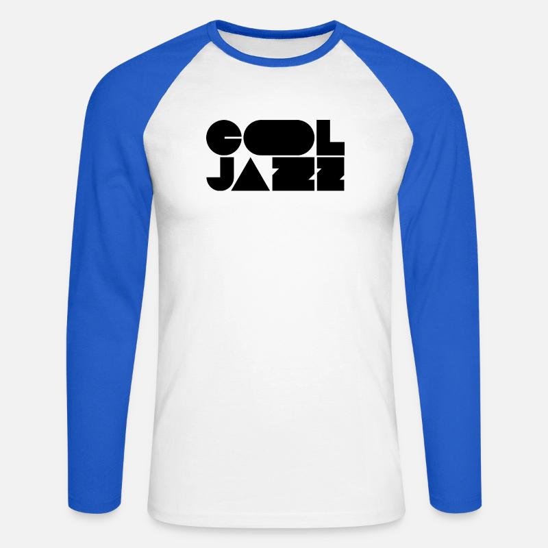 Kühnes, cooles Jazz-Logo-Design - Unisex Baseballshirt langarm - Weiß/Royalblau