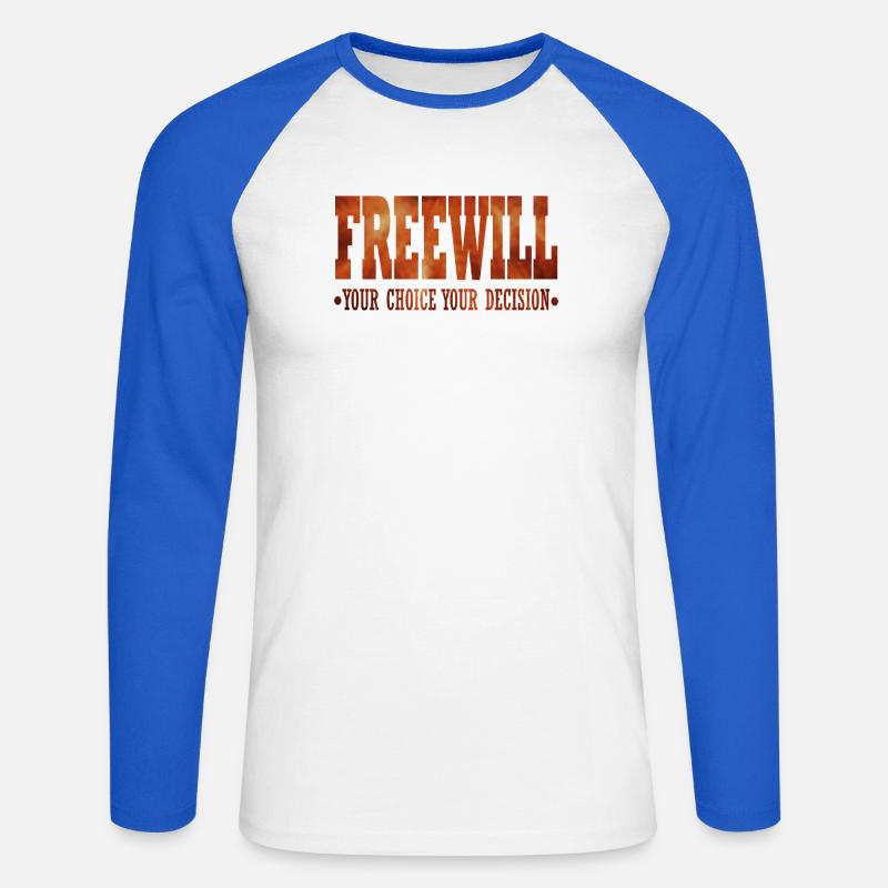 FreeWill - Unisex Long Sleeve Baseball T-Shirt - white/royal blue