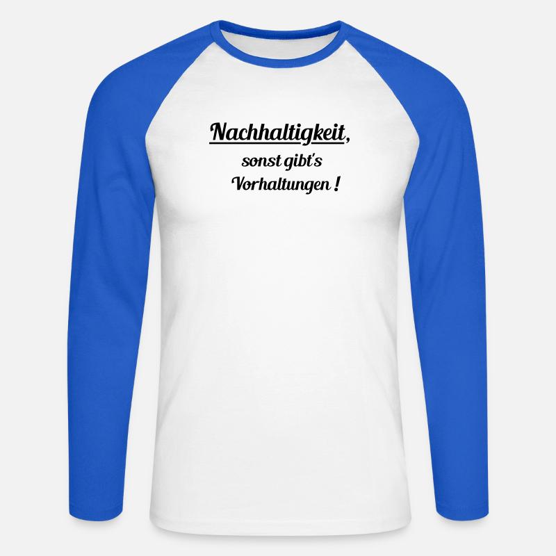 Nachhaltig oder Vorhaltungen - Unisex Baseballshirt langarm - Weiß/Royalblau