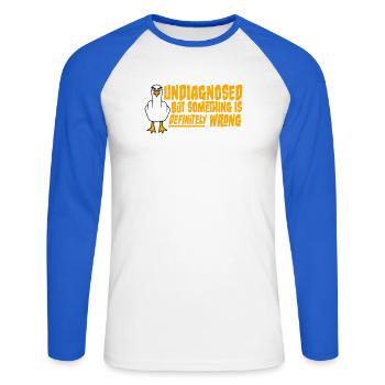 Non diagnostiqué mais quelque chose ne va certainement pas Seagull - T-shirt baseball manches longues Homme - blanc/bleu royal - Devant - Nik (191cm)