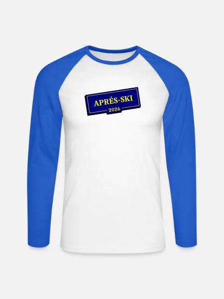 Après-ski 2026 - Unisex Long Sleeve Baseball T-Shirt - white/royal blue
