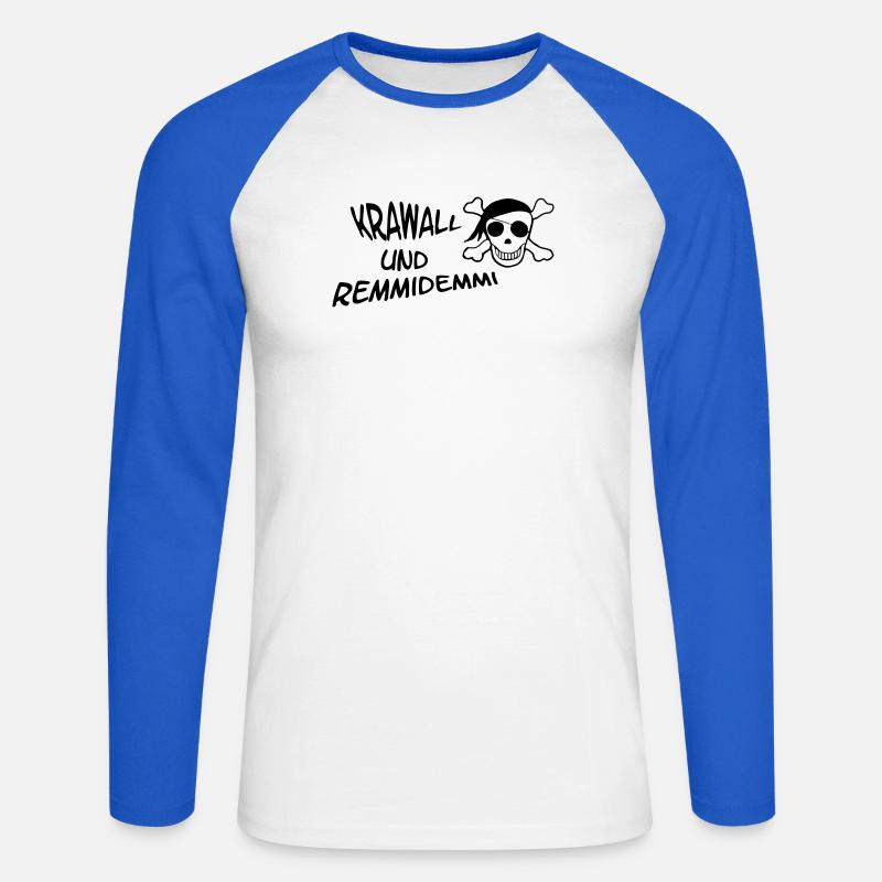 Krawall und Remmidemmi - Unisex Baseballshirt langarm - Weiß/Royalblau