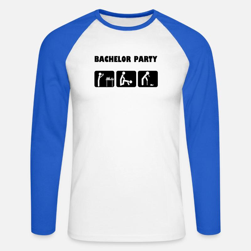 Bachelor celebration - Unisex Long Sleeve Baseball T-Shirt - white/royal blue