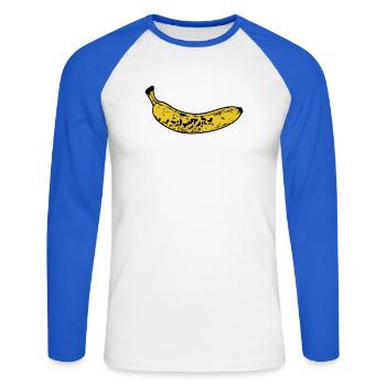 banana - Unisex Long Sleeve Baseball T-Shirt - white/royal blue - Front - Nik (191cm)