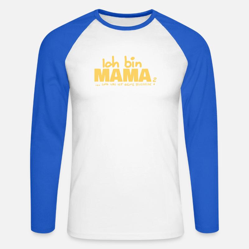 Ich bin Mama Mutterschaft Statement - Unisex Baseballshirt langarm - Weiß/Royalblau