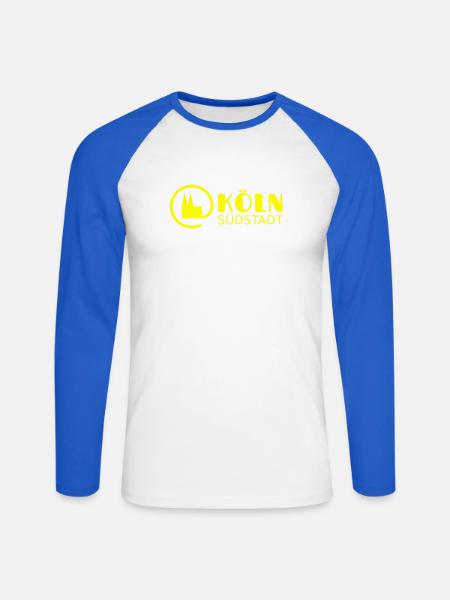 Köln Südstadt - Unisex Baseballshirt langarm - Weiß/Royalblau
