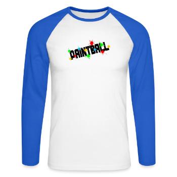 Paintball logo - Unisex Long Sleeve Baseball T-Shirt - white/royal blue - Front - Nik (191cm)