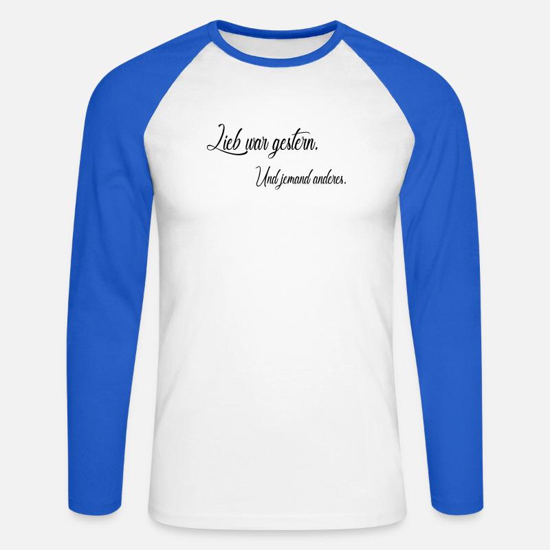 Lieb war gestern - Unisex Baseballshirt langarm - Weiß/Royalblau