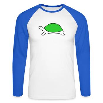 Turtle - Unisex Long Sleeve Baseball T-Shirt - white/royal blue - Front - Nik (191cm)