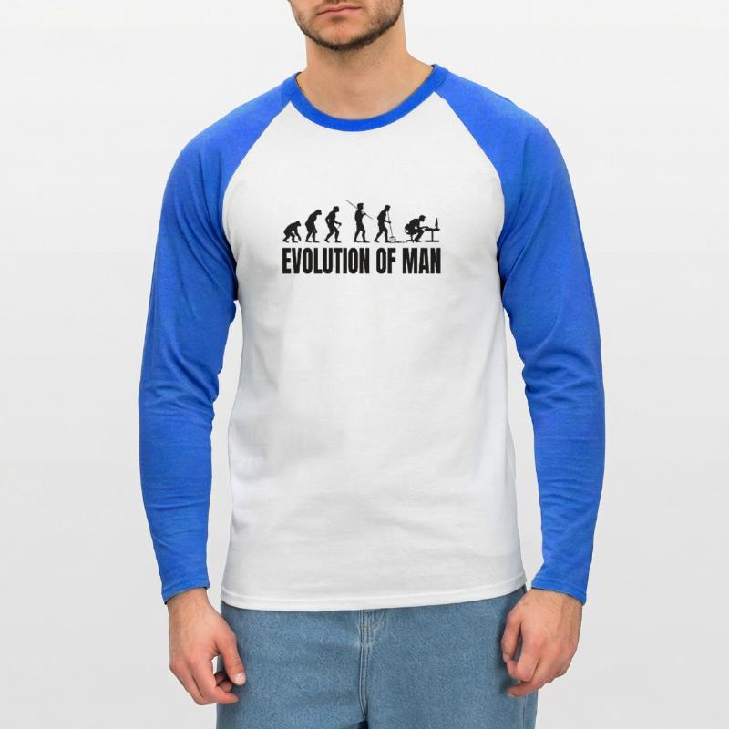Programmierer Computerfreak Evolution Unisex Baseballshirt langarm