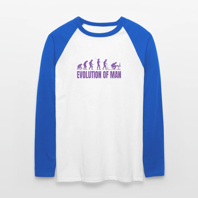 Programmierer Computerfreak Evolution Retro Unisex Baseballshirt langarm