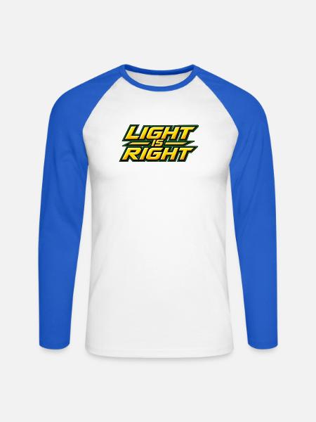 Light is right - Unisex Long Sleeve Baseball T-Shirt - white/royal blue