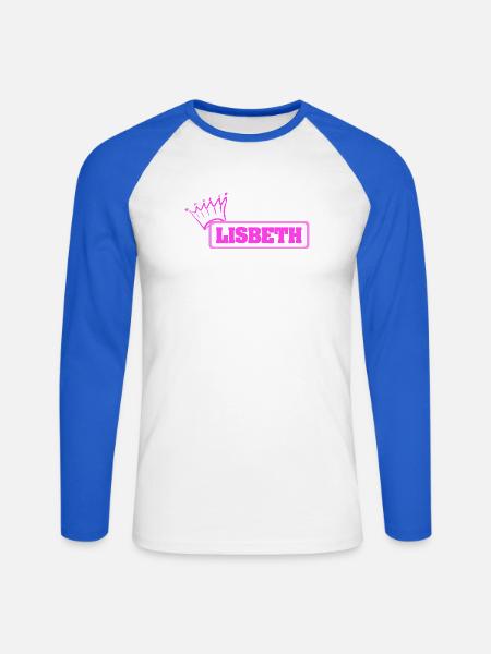 Lisbeth - T-shirt baseball manches longues Homme - blanc/bleu royal