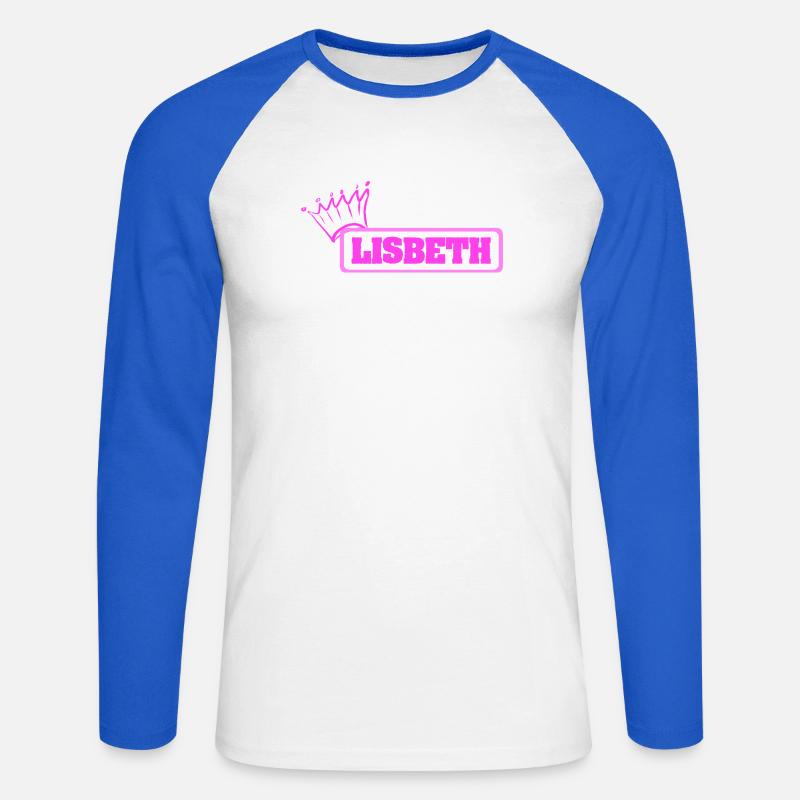 Lisbeth - Unisex Baseballshirt langarm - Weiß/Royalblau