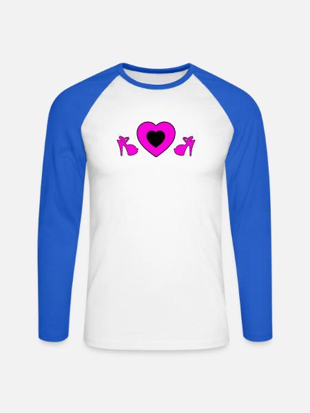 High Heels - Unisex Baseballshirt langarm - Weiß/Royalblau