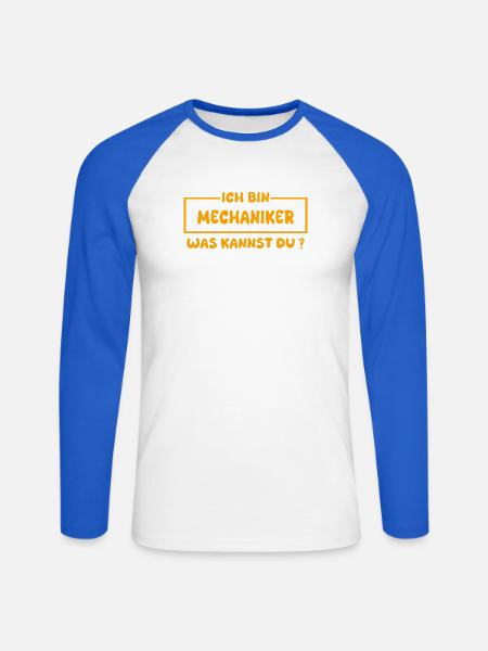 Mechaniker als Job - Unisex Baseballshirt langarm - Weiß/Royalblau