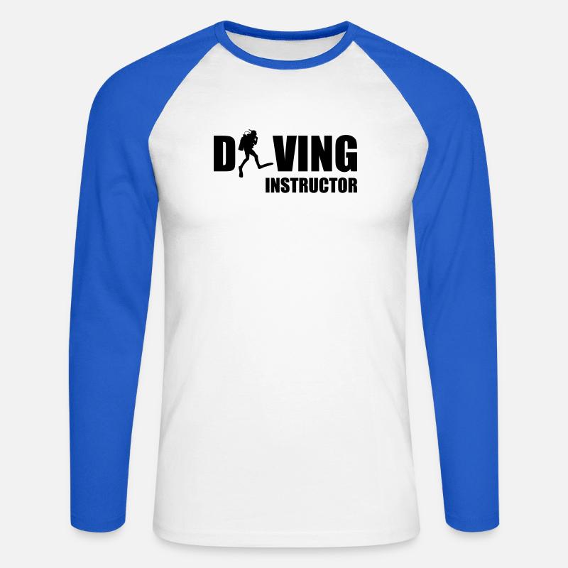 Diving Instructor - Unisex Baseballshirt langarm - Weiß/Royalblau