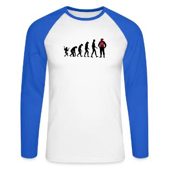 Police - Unisex Long Sleeve Baseball T-Shirt - white/royal blue - Front - Nik (191cm)