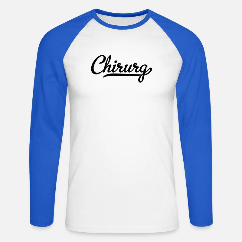Surgeon - Unisex Long Sleeve Baseball T-Shirt - white/royal blue