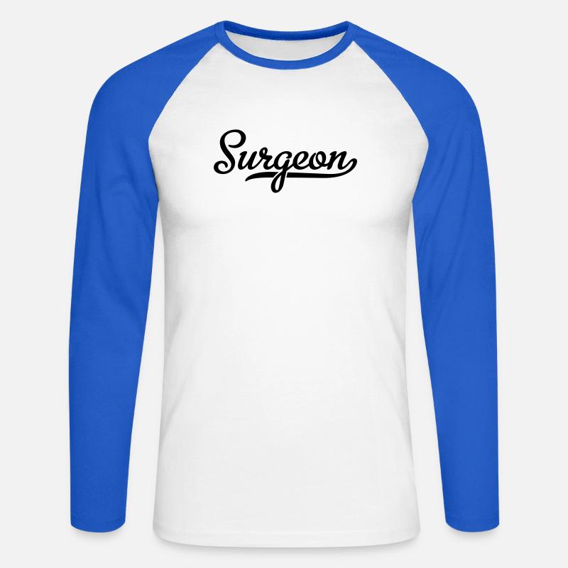 Surgeon - Unisex Long Sleeve Baseball T-Shirt - white/royal blue
