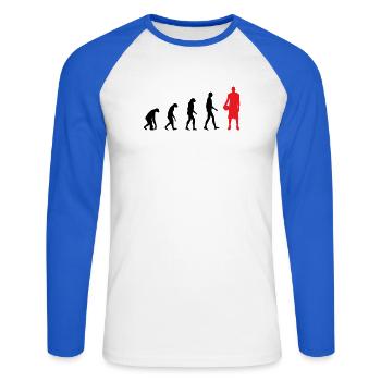 Basket Ball Evolution / Basketball - Unisex Long Sleeve Baseball T-Shirt - white/royal blue - Front - Nik (191cm)