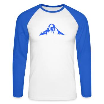 Berge Berg - Unisex Baseballshirt langarm - Weiß/Royalblau - Vorne - Nik (191cm)