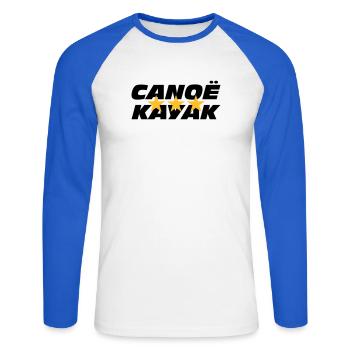 Canoë Kayak - T-shirt baseball manches longues Homme - blanc/bleu royal - Devant - Nik (191cm)